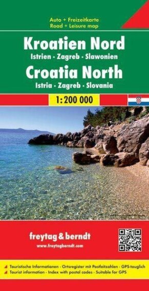 Kroatien Nord, Istrien, Zagreb, Slawonien 1:200 000