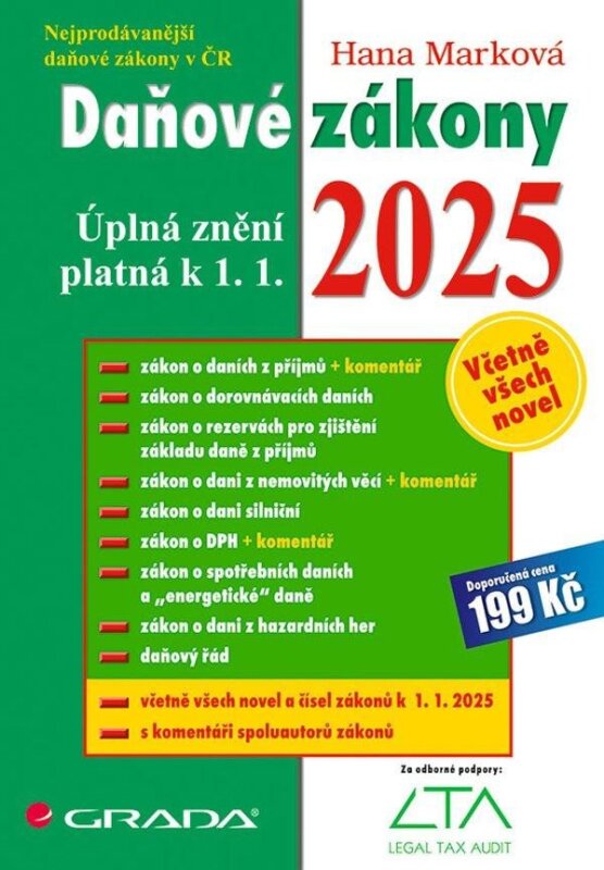 Daňové zakony 2025 - úplná zněnú k 1. 1.