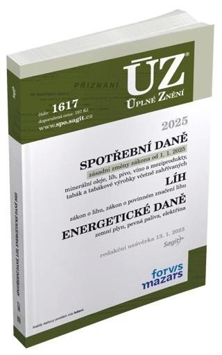 ÚZ 1617 Spotřební daně, líh, paliva a maziva, energetické daně+
