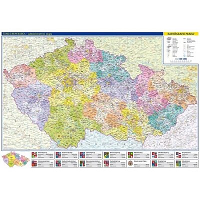 Česká republika - administrativní mapa nástěnná
