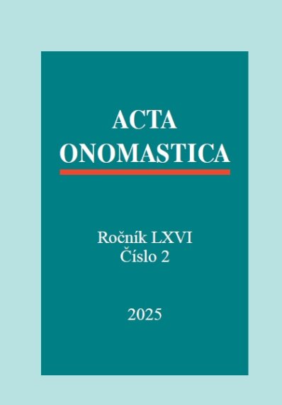 Acta onomastica LXVI/2