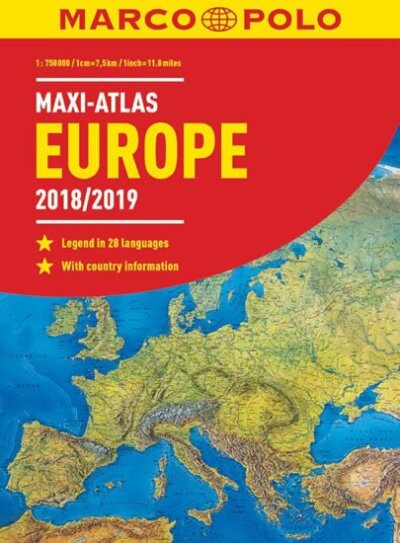 Evropa maxi atlas 1:750 000 MP 2018/19 kroužková