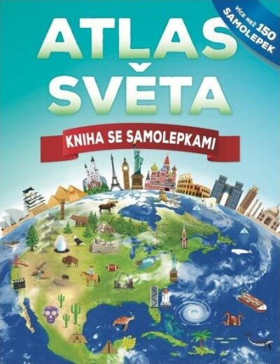 Atlas světa kniha se samolepkami