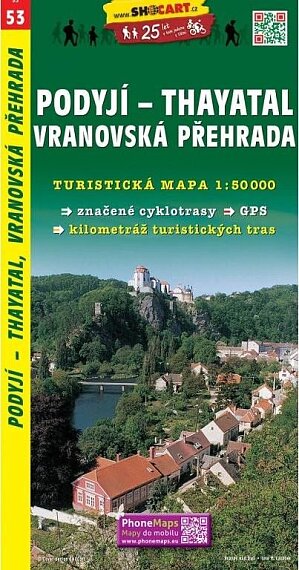 Podyjí-Thayata, Vranovská přehrada turistická mapa 1 : 50 00
