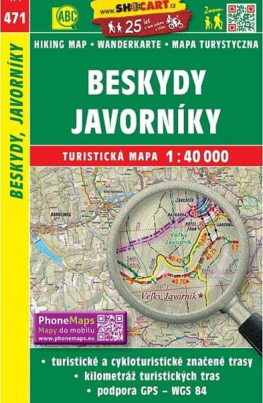 Beskydy, Javorníky 1:40 000 turistická mapa 471