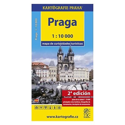 Praga 1:10 000 mapa de curiosidades turísticas