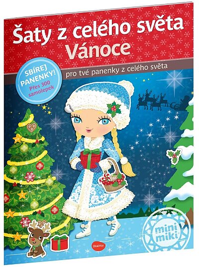 Šaty z celého světa Vánoce kniha samolepek